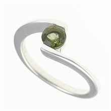 Anello Argento con moldavite 491
