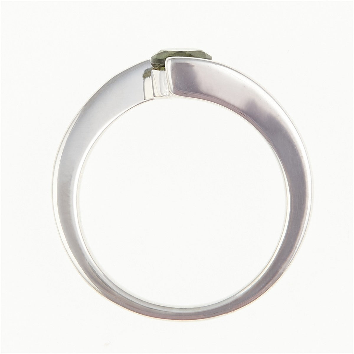 Silver ring with moldavite 491