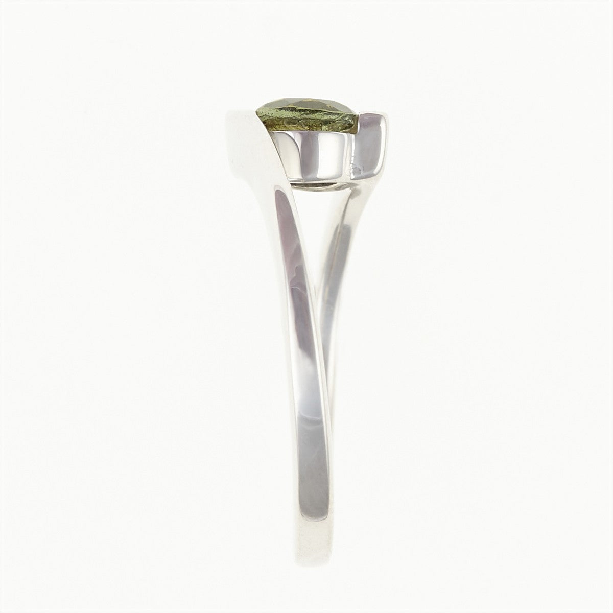 Silver ring with moldavite 491