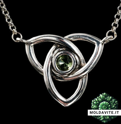 MLD209 - Pendente in Argento con Moldavite Tagliata