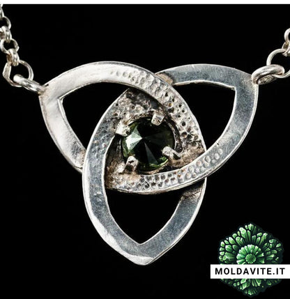 MLD209 - Pendente in Argento con Moldavite Tagliata