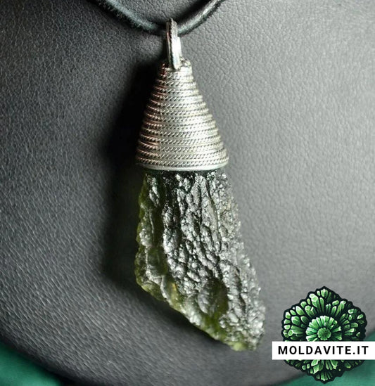 Pendente su misura - MLD37 - Pendente di Lusso in Argento con Moldavite e Filigrana