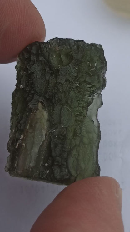 Moldavite Grezza da Nové Hrady - Dřevitý Zelený - 13.47g